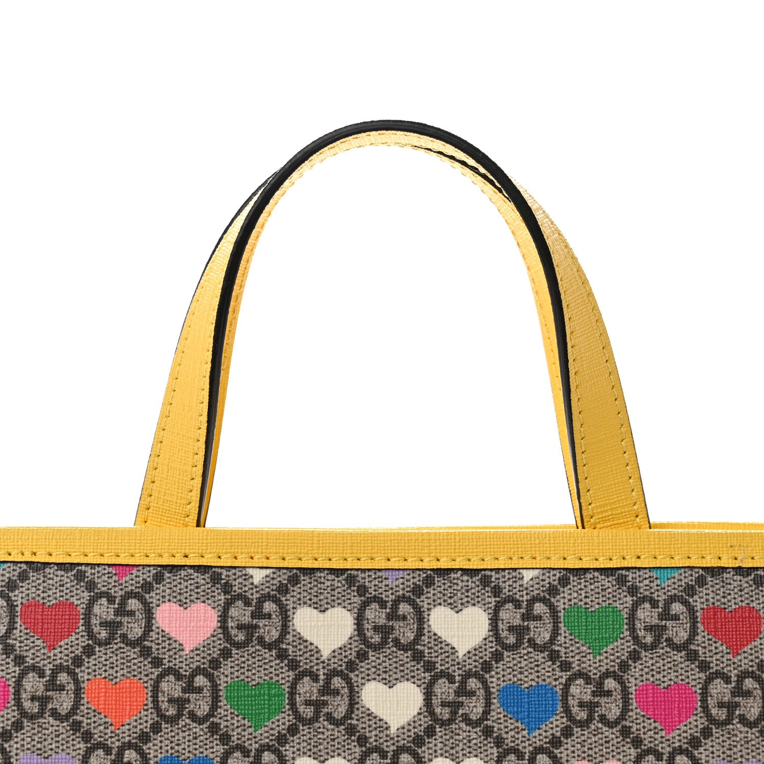 Gucci GG Supreme Monogram Hearts Childrens Tote Beige Ebony Multicolor Freesia 7 of 9