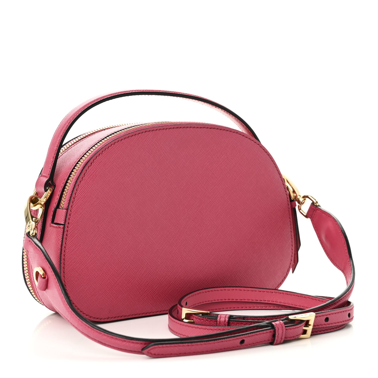 Prada Saffiano Lux Odette Crossbody Magenta 3 of 10