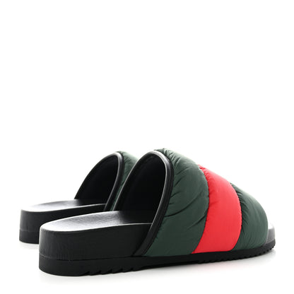 Gucci Nylon Web Womens Slide Sandals 40 Black Green Red 4 of 11