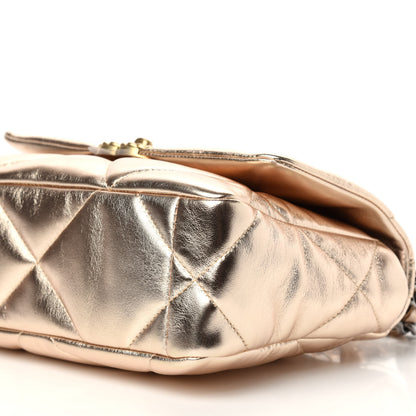 Chanel Metallic Lambskin Quilted Medium 19 Flap Gold 7 of 11