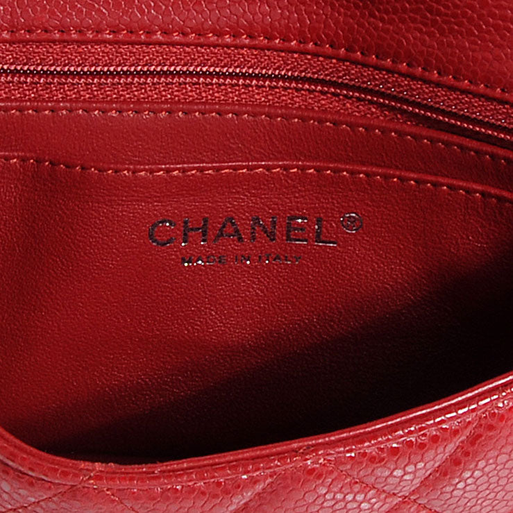 Chanel Caviar Quilted Mini Flap Red 7 of 8