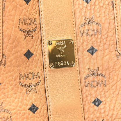 MCM Visetos Medium Liz Reversible Shopper Tote Cognac 6 of 9