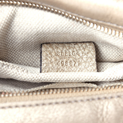 Gucci Metallic Pebbled Calfskin Small Soho Disco Bag Golden Beige 7 of 9