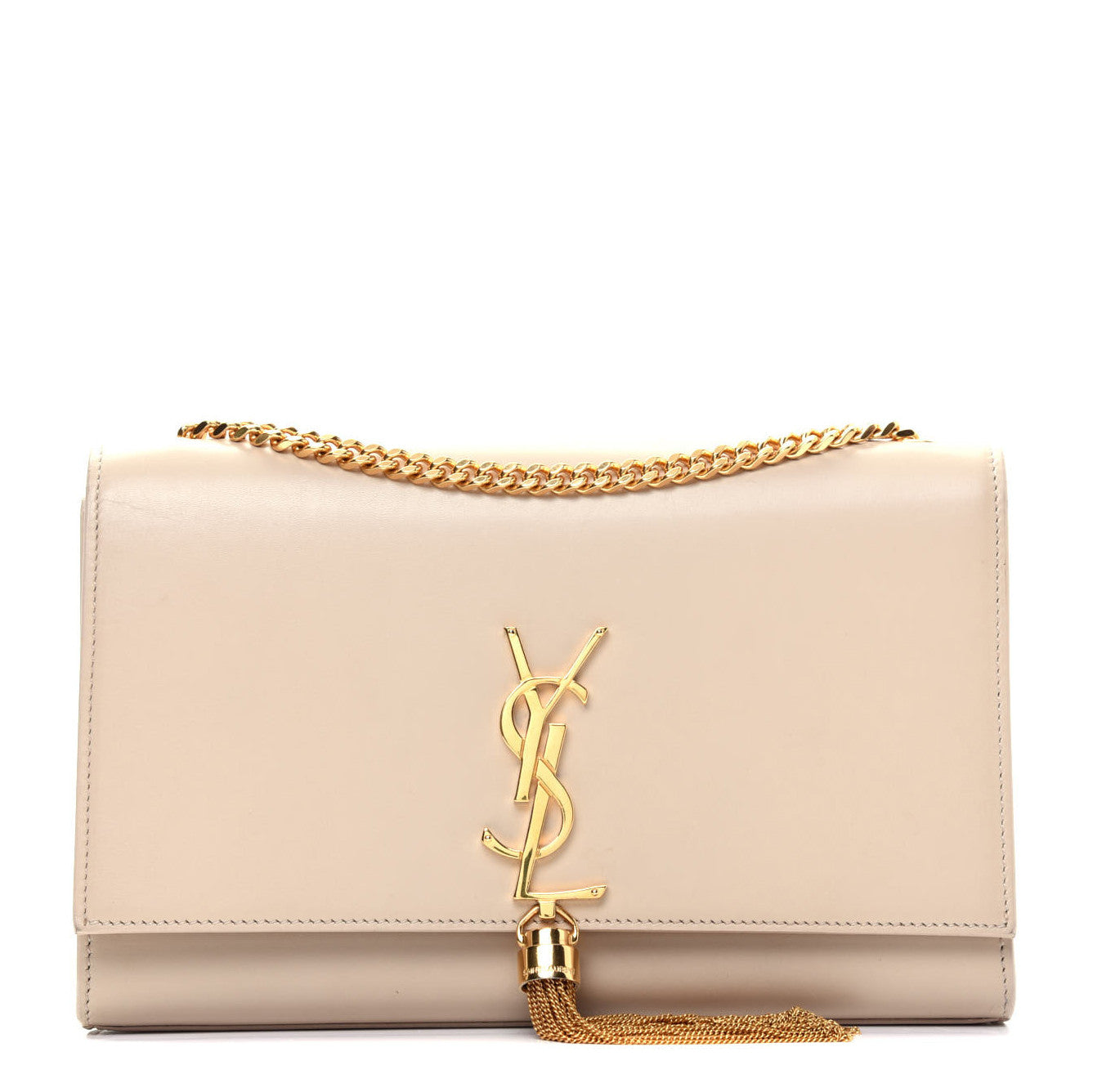 Saint Laurent Smooth Calfskin Medium Classic Monogram Kate Tassel Satchel Nude Powder 1 of 18