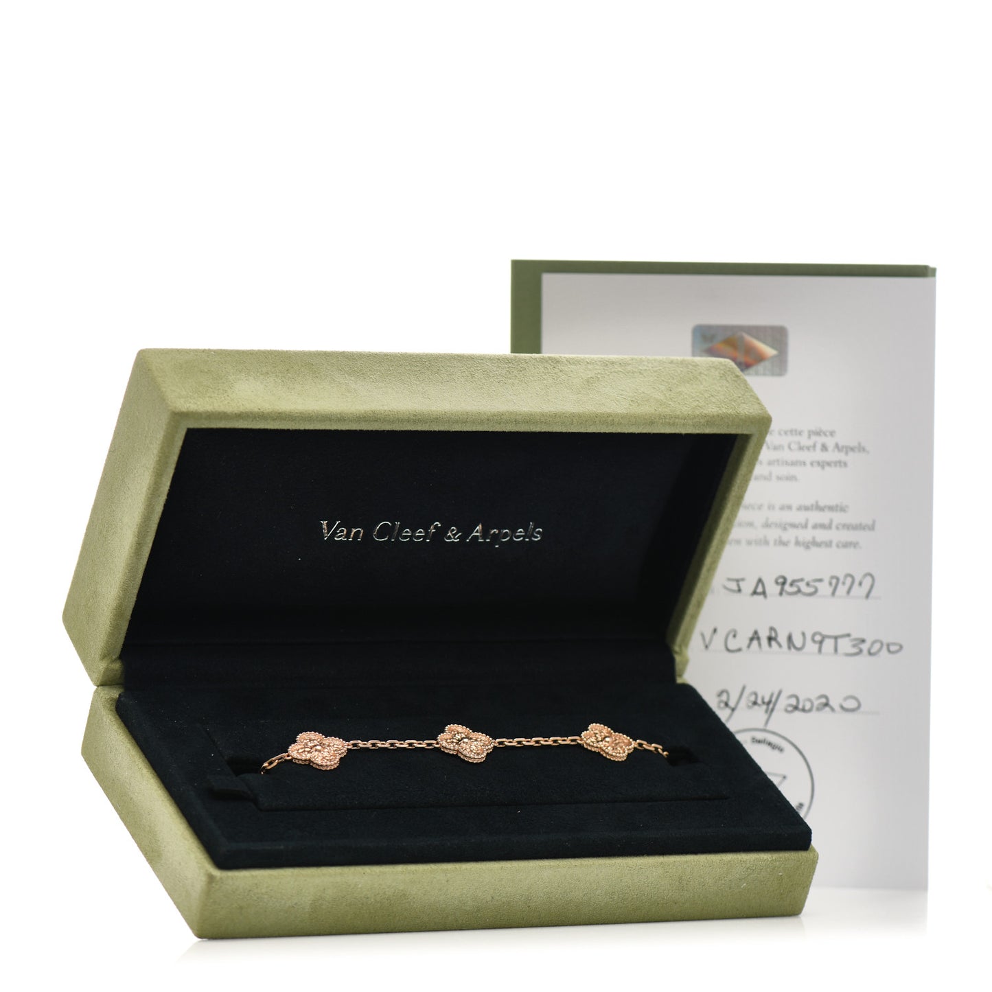 18K Rose Gold 5 Motifs Vintage Alhambra Bracelet