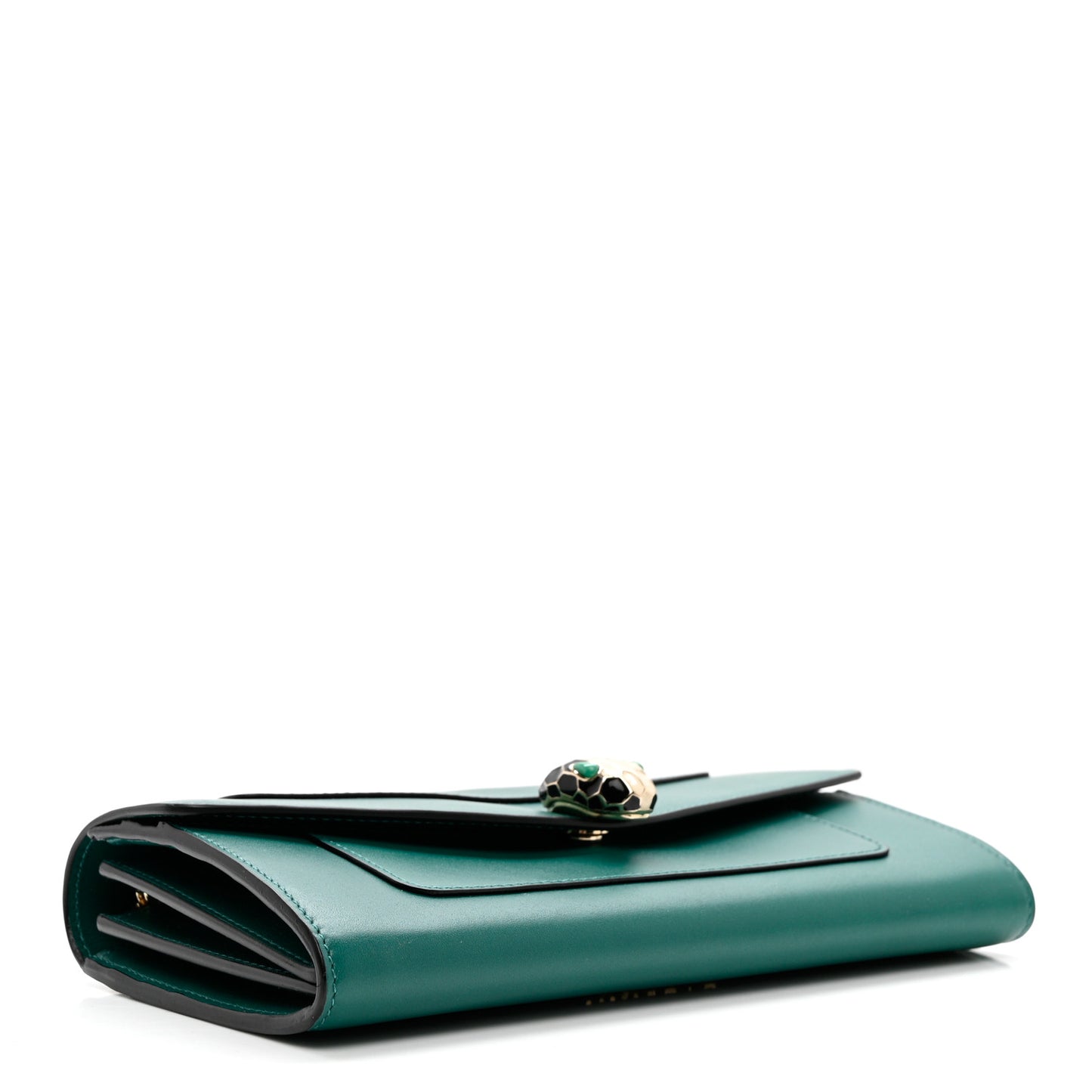 Calfskin Serpenti Forever Wallet Emerald Violet Amethyst