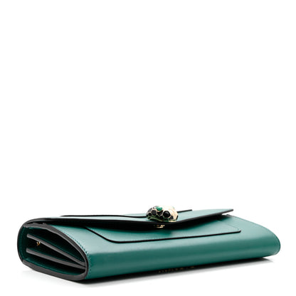 Bulgari Calfskin Serpenti Forever Wallet Emerald Violet Amethyst 3 of 9