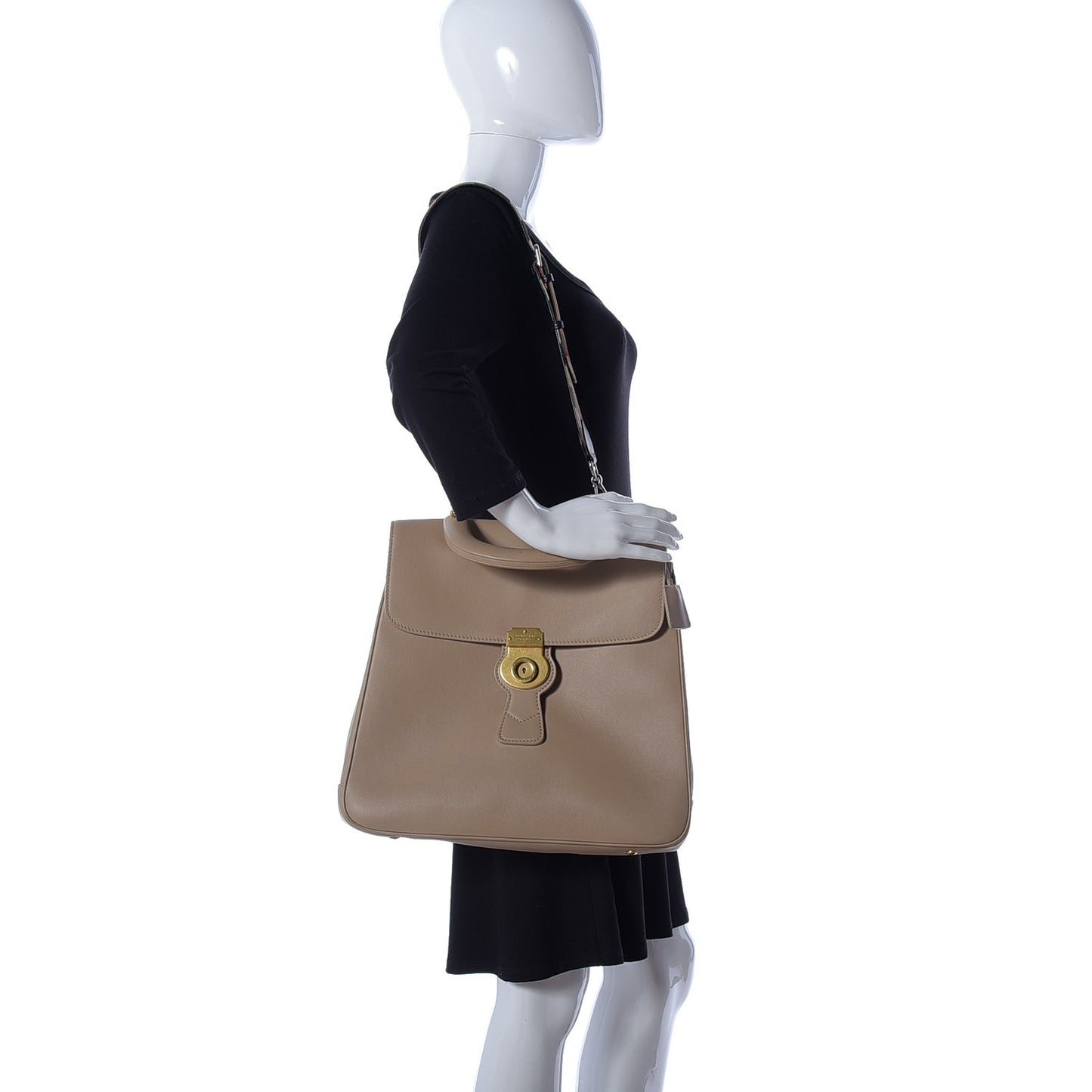 Trench Calfskin Large DK88 Top Handle Bag Honey
