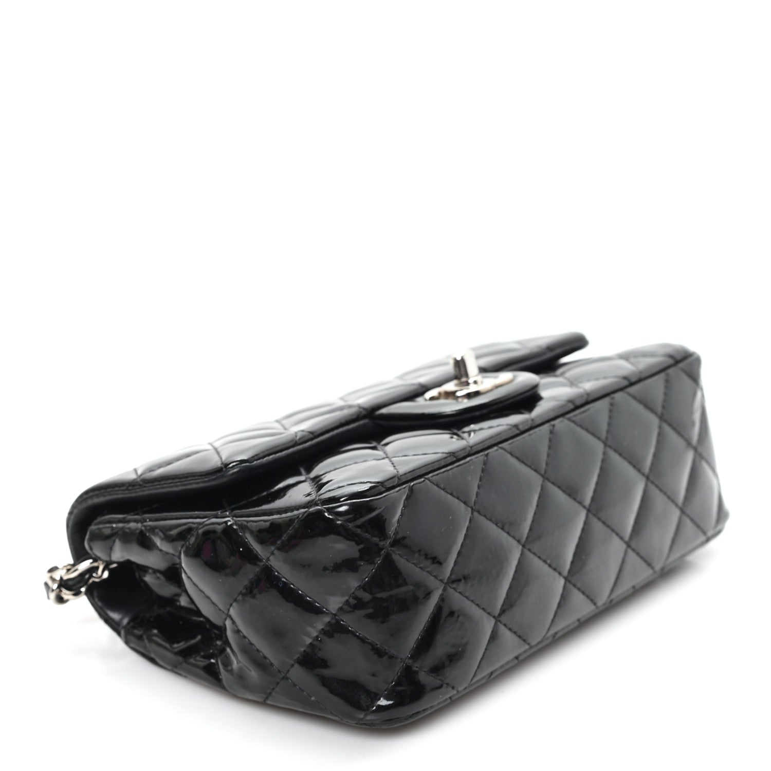Chanel Patent Calfskin Quilted Mini Rectangular Flap Black 4 of 11
