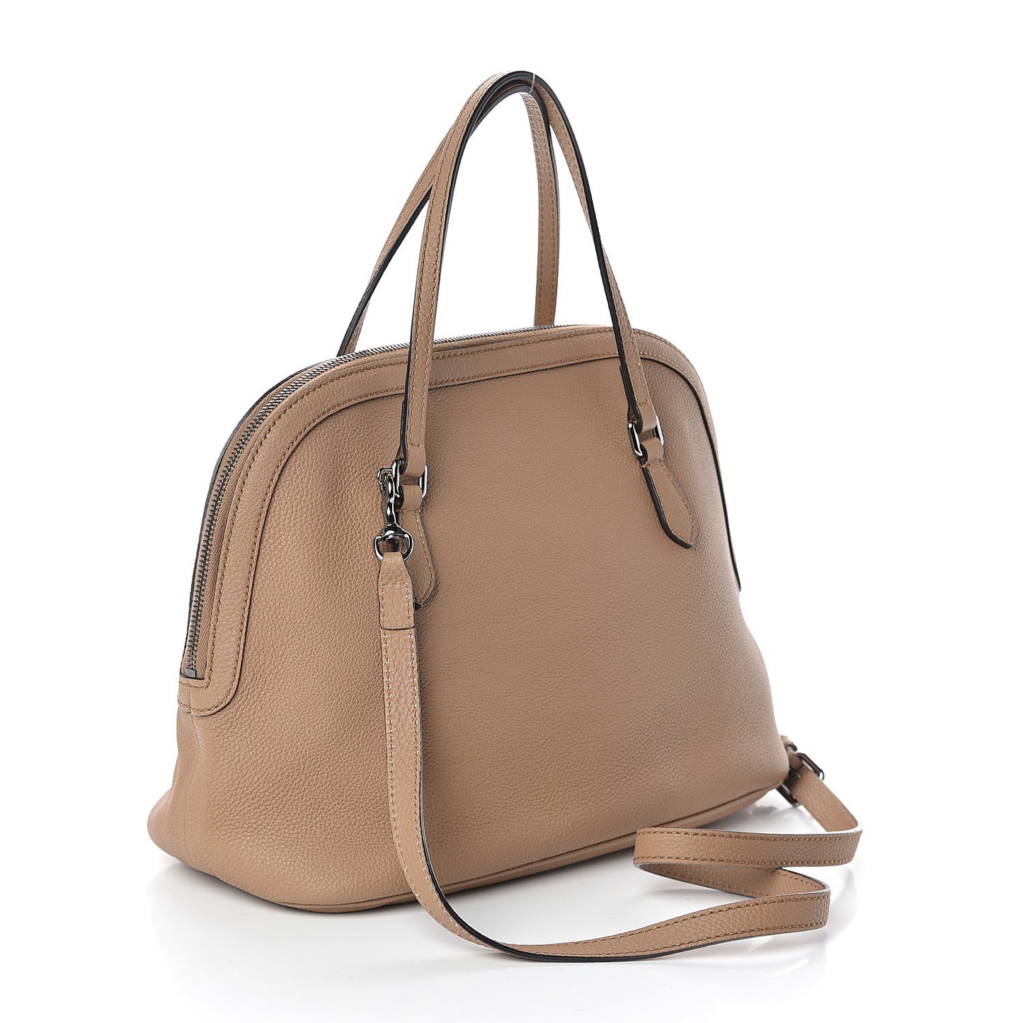 Calfskin Medium Dome Bag Light Brown