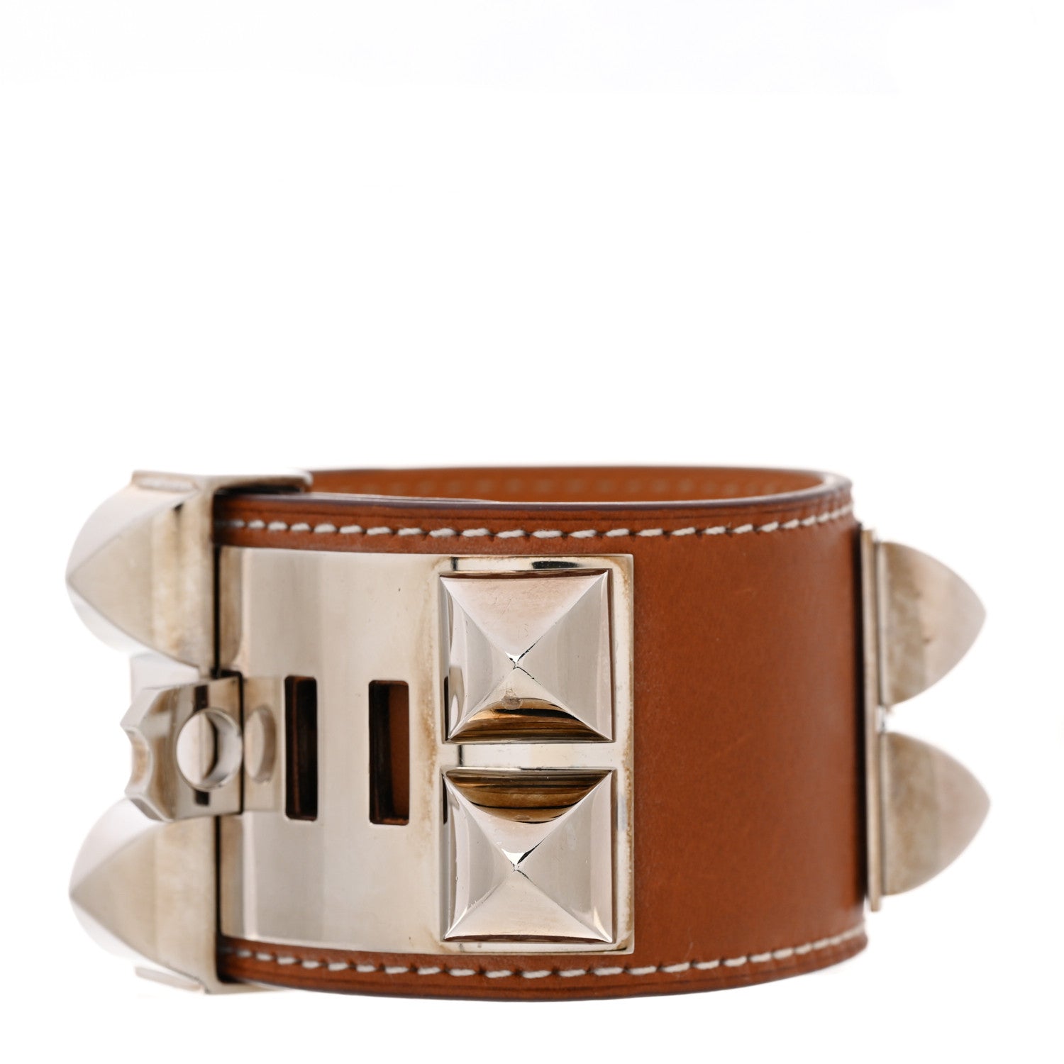 Hermes Barenia Collier De Chien CDC Bracelet S Fauve 3 of 9