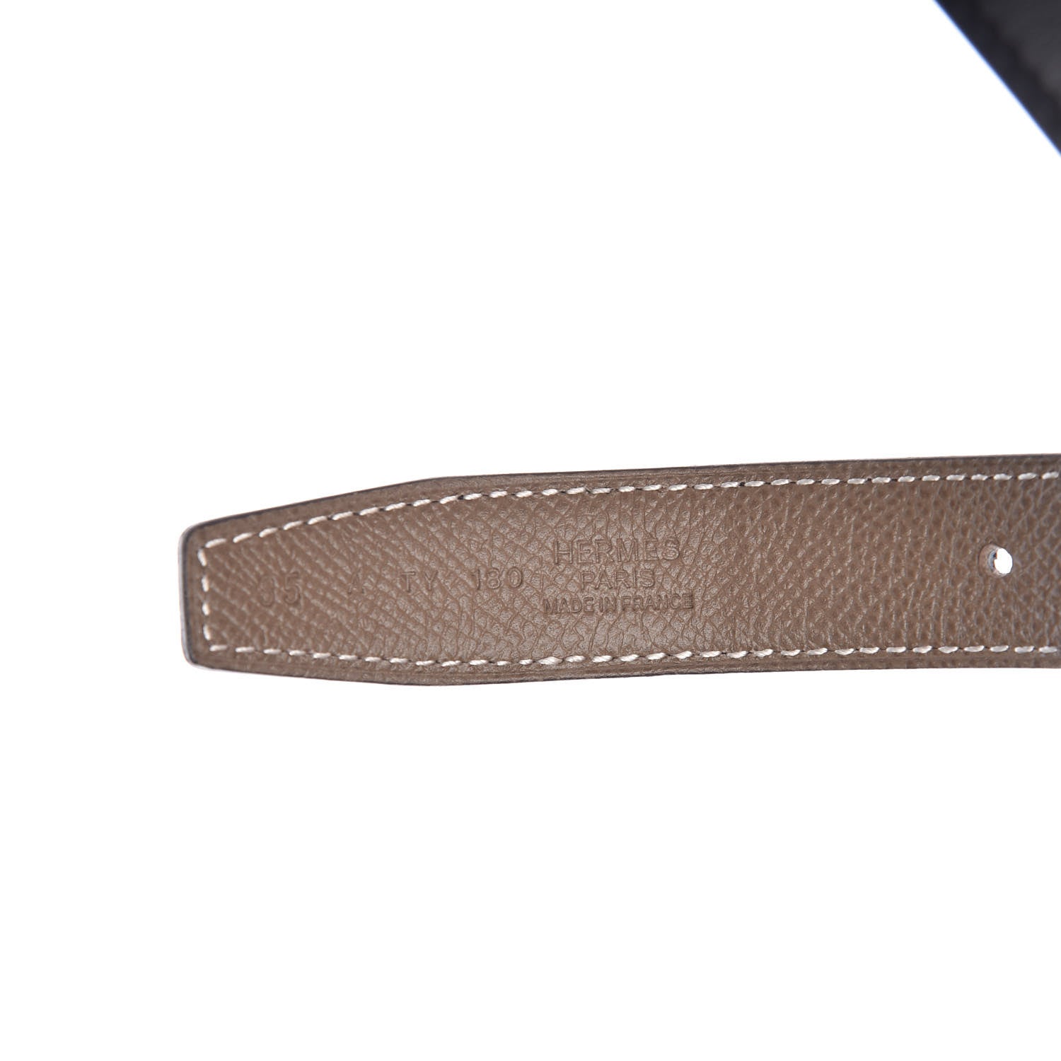 Hermes Box Epsom 32mm Collier De Chien CDC Belt 85 Black Etoupe 3 of 7