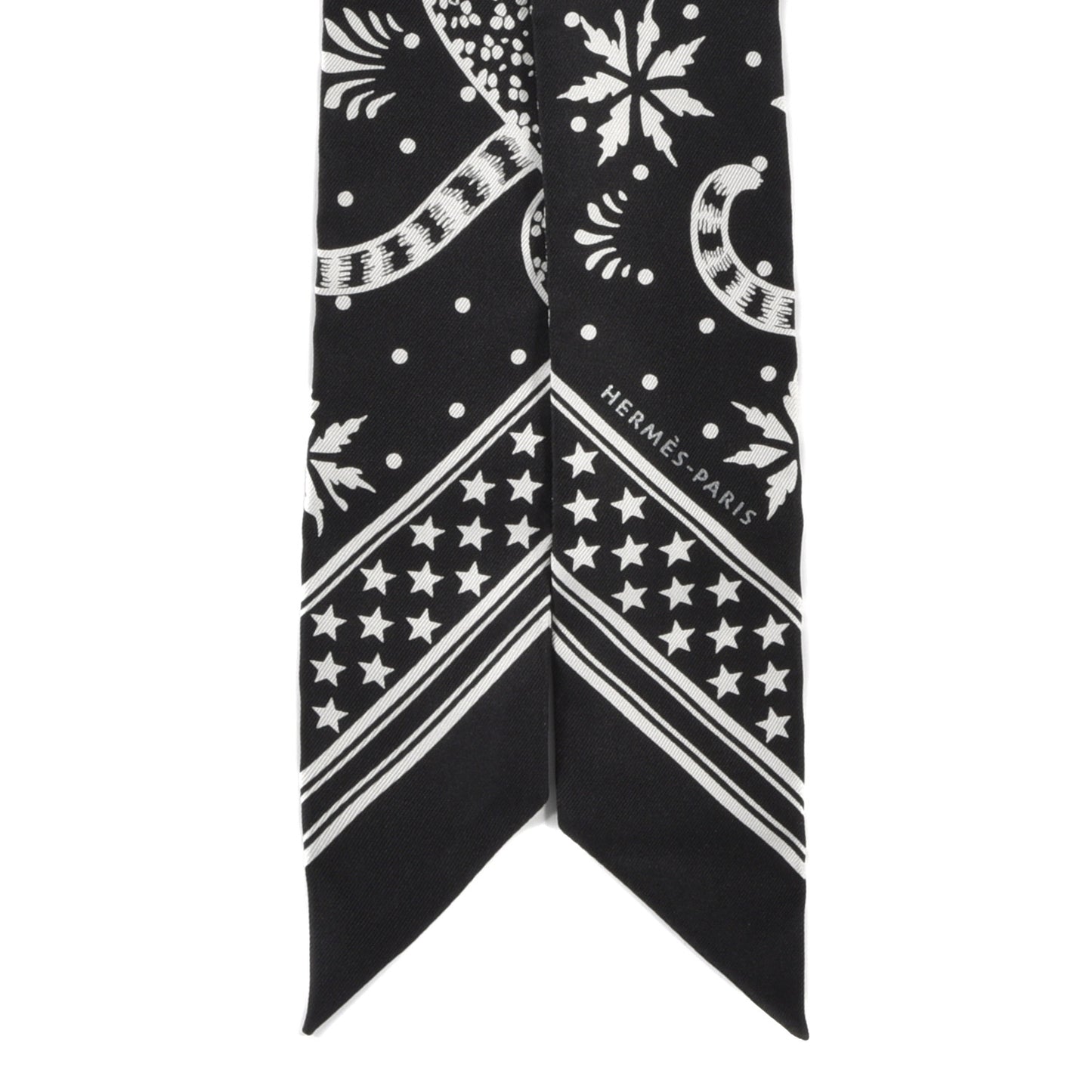 Silk Les Leopards Twilly Black White