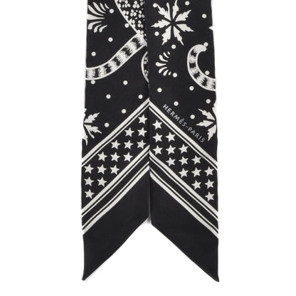 Hermes Silk Les Leopards Twilly Black White 2 of 4