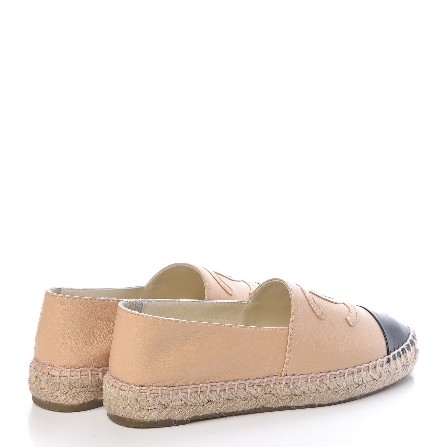 Lambskin CC Espadrilles 36 Beige Black