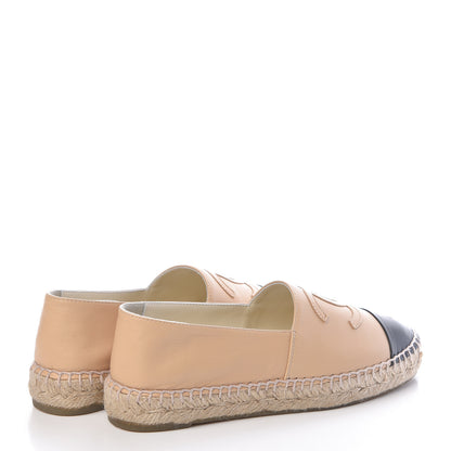 Chanel Lambskin CC Espadrilles 36 Beige Black 4 of 8