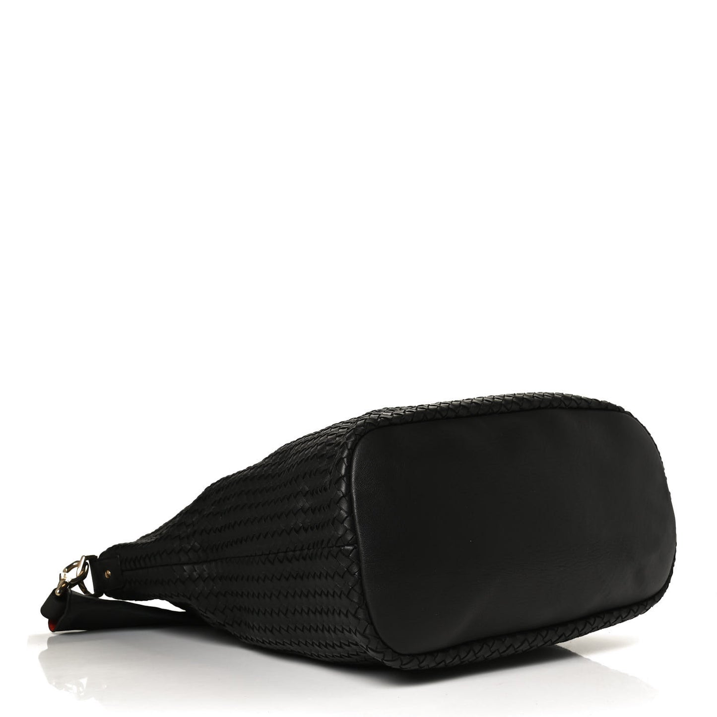 Lambskin Woven Large Nightingale Black