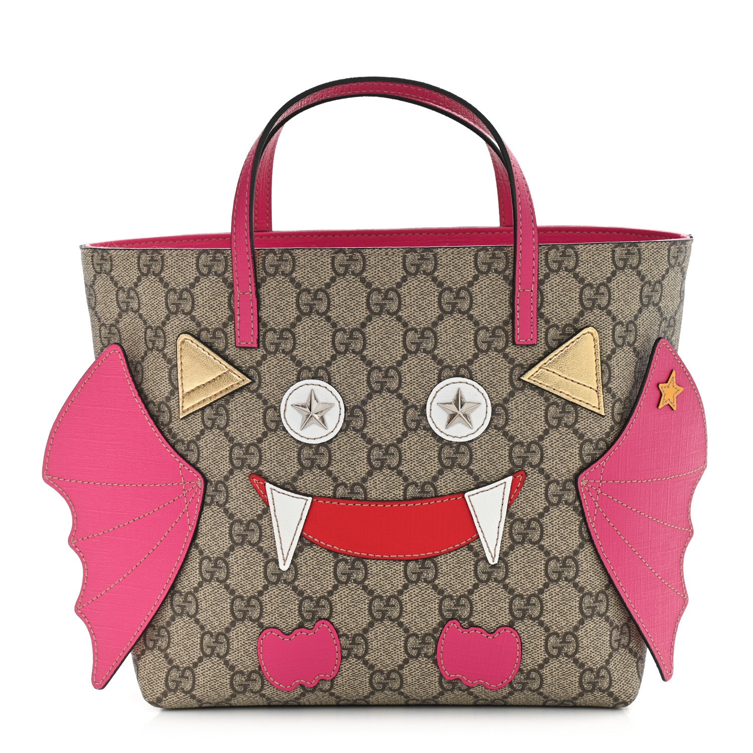 Gucci GG Supreme Monogram Kid's Monster Tote Pink 1 of 10