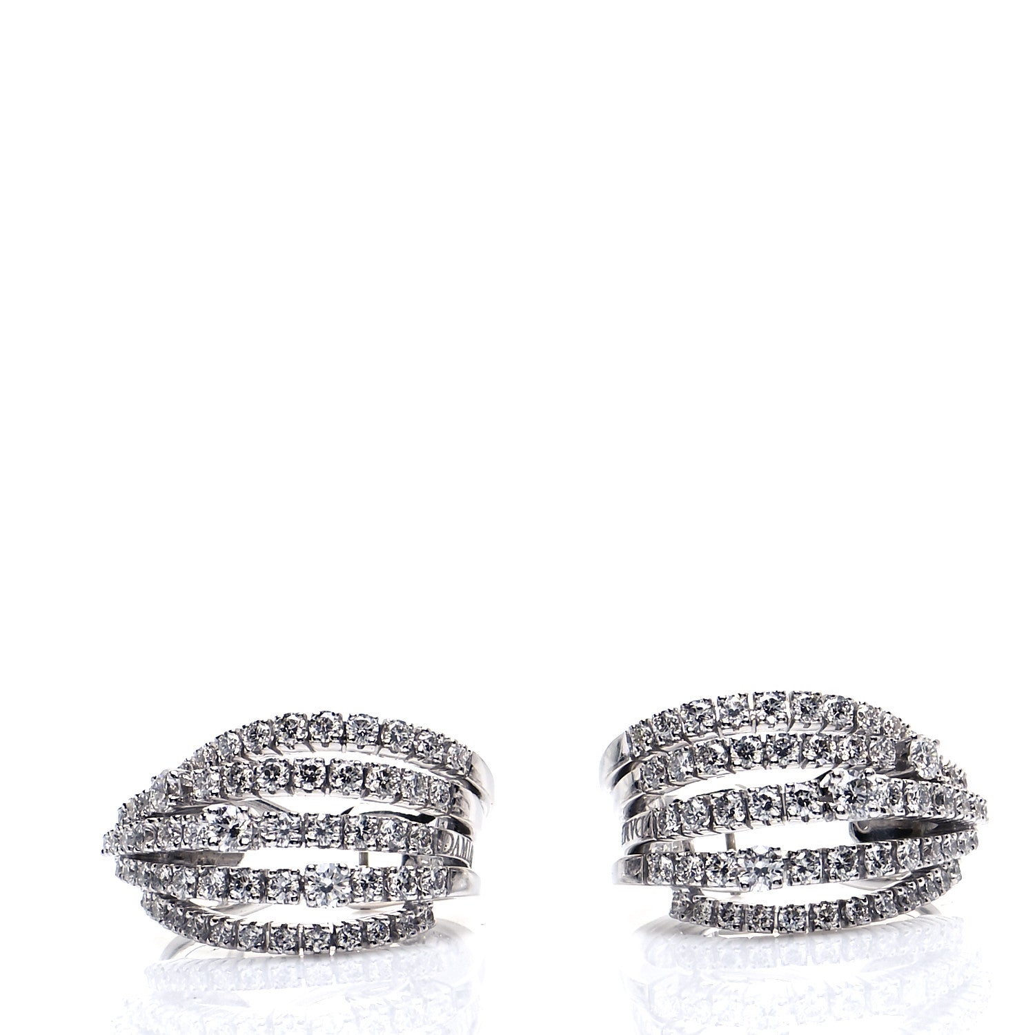 Damiani 18K White Gold Diamond Notte Di San Lorenzo Earrings 3 of 6