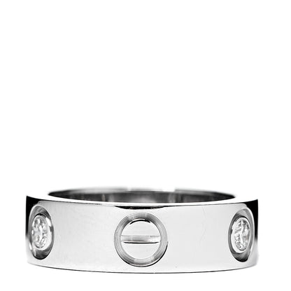 Cartier 18K White Gold 3 Diamond 5.5mm LOVE Ring 47 4.25 2 of 4