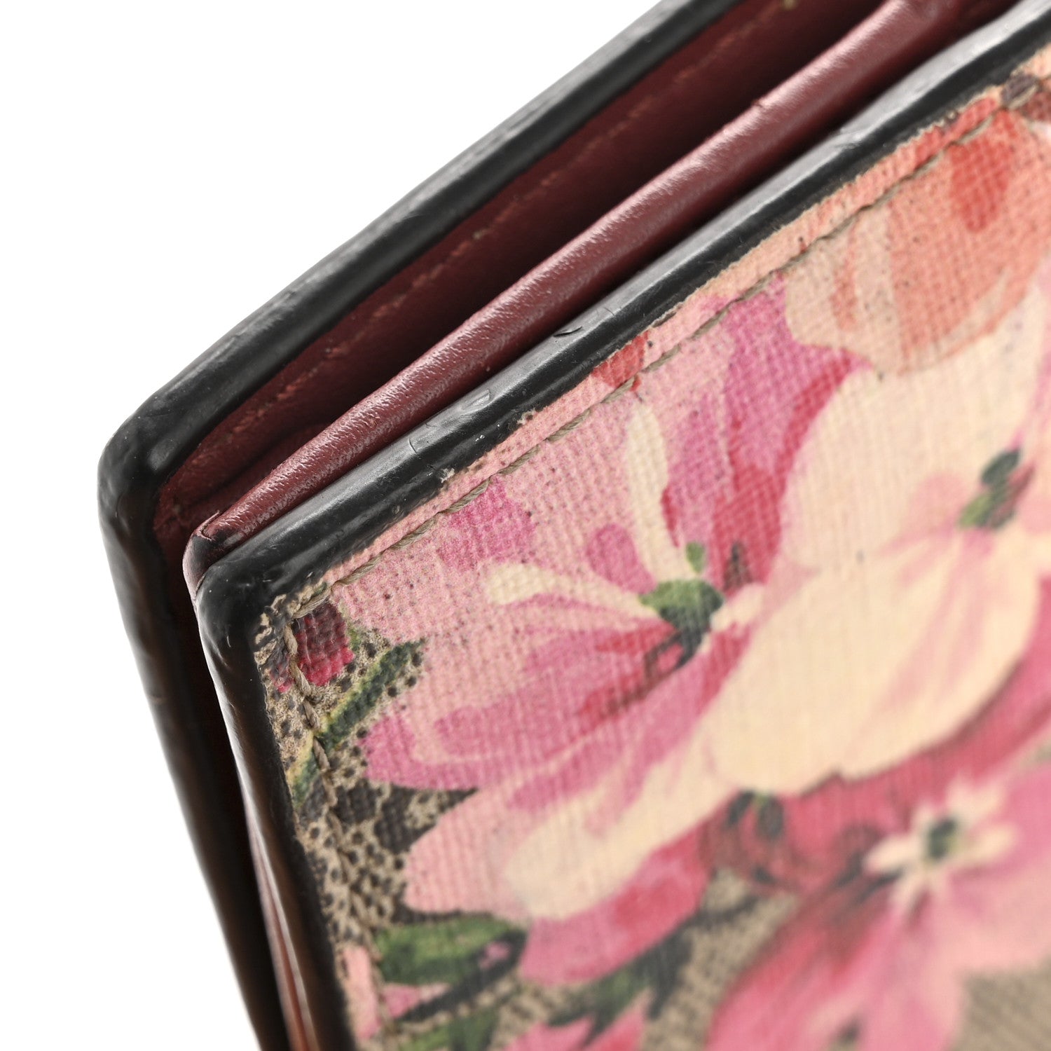 Gucci GG Supreme Monogram Blooms Card Case Beige Multicolor Dry Rose 10 of 11
