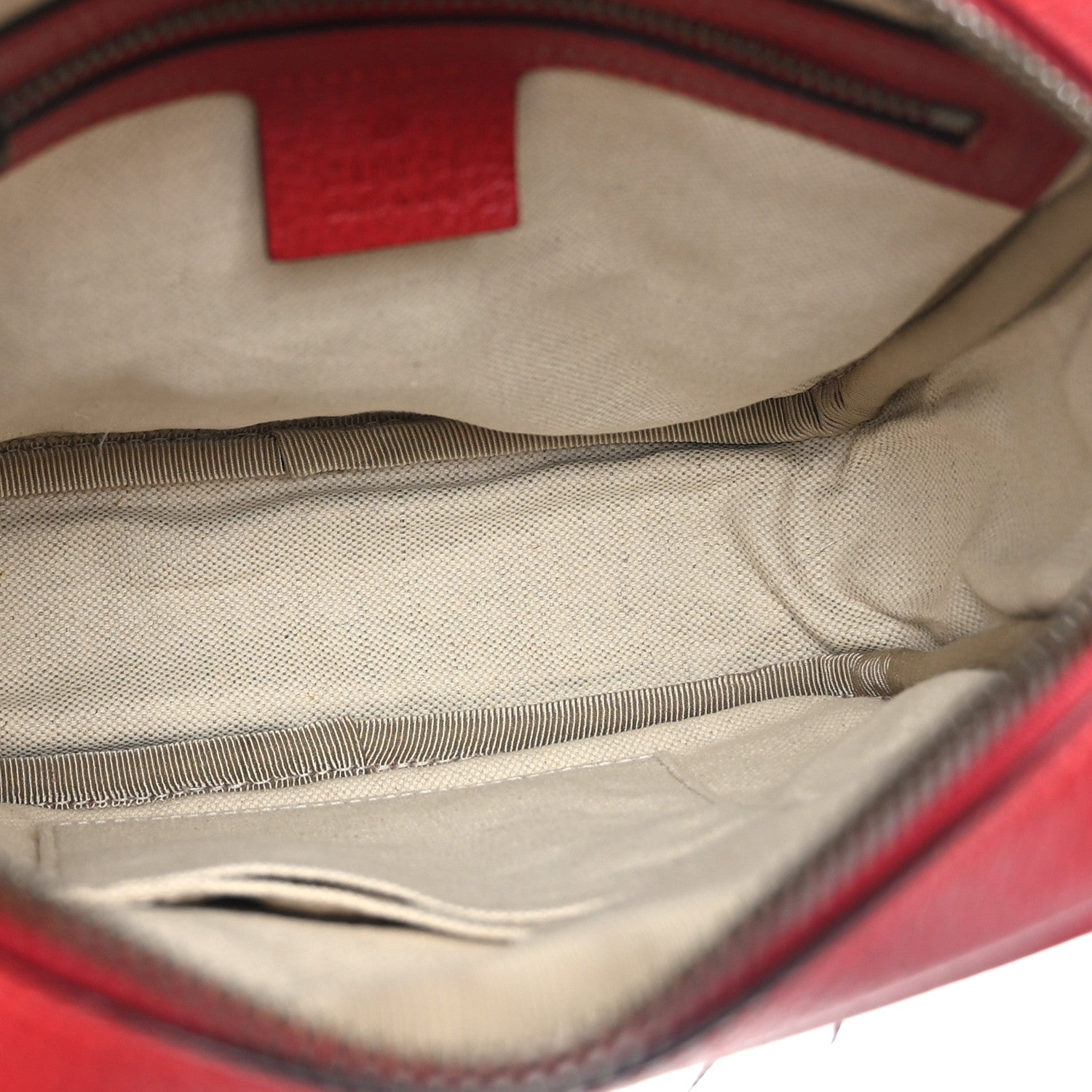 Gucci Grained Calfskin Logo Messenger Bag Hibiscus Red 5 of 9