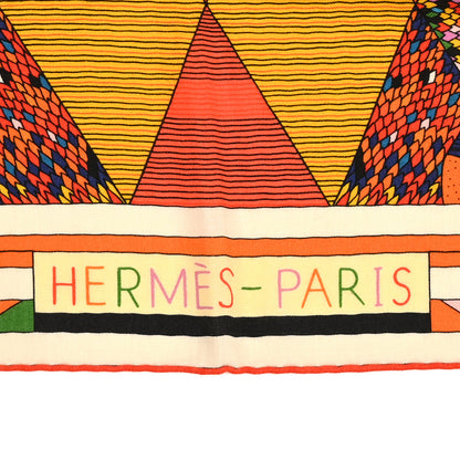 Hermes Cashmere Silk Patchwork Horse Shawl 140 2 of 3