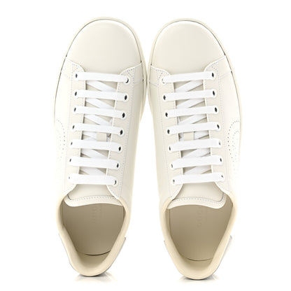 Gucci Calfskin Interlocking G Perforated Womens Ace Sneakers 37.5 White Grey Sky 5 of 10