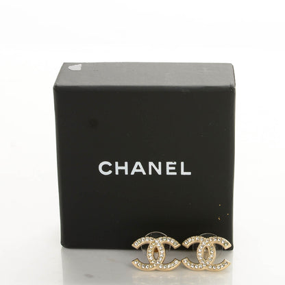 Chanel Crystal CC Earrings Gold 5 of 5