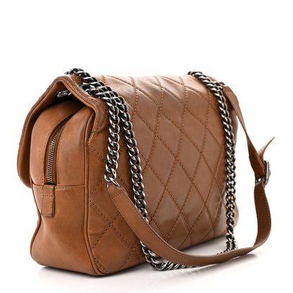 Chanel Calfskin Quilted Jumbo Coco Sporran Flap Light Brown 3 of 14