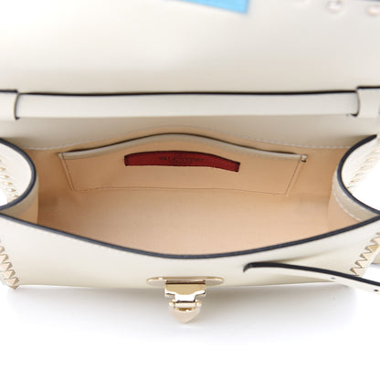 Valentino Garavani Vitello Medium Rockstud Flip Lock Crossbody Bag White 5 of 9
