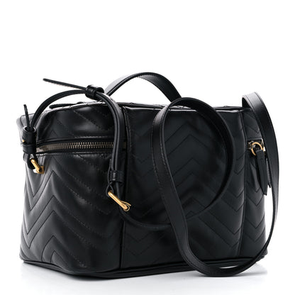 Gucci Calfskin Matelasse Large GG Marmont Vanity Cosmetic Case Black 3 of 11