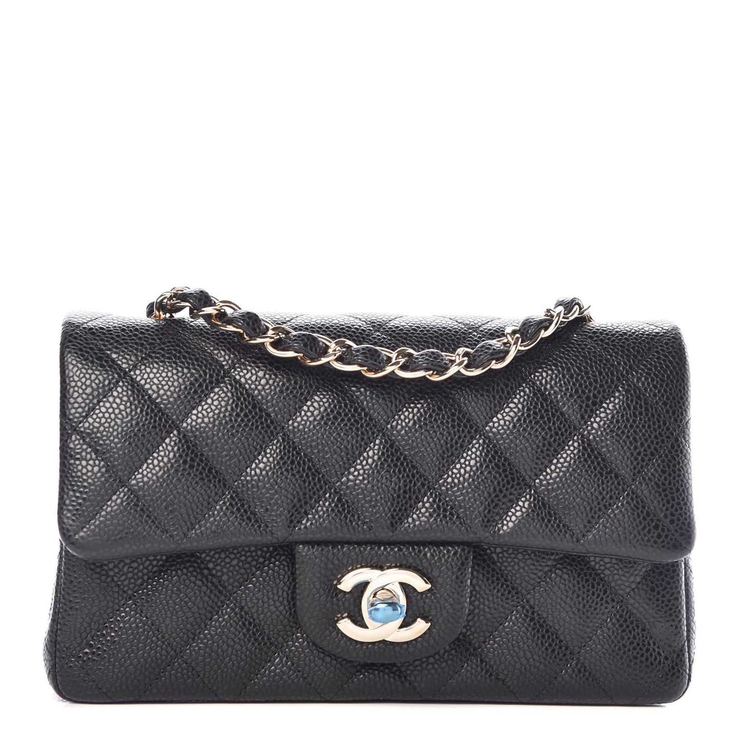 Caviar Quilted Mini Rectangular Flap Black