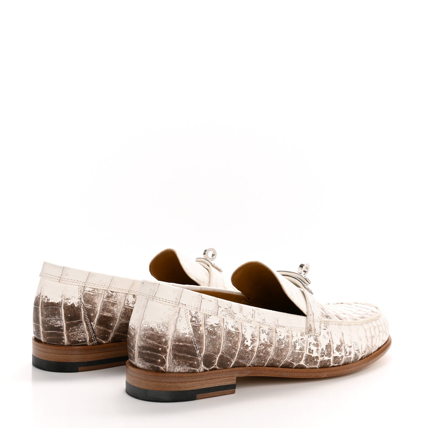 Matte Niloticus Crocodile Himalaya Womens Destin Loafer 38 Blanc