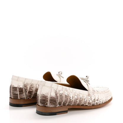 Hermes Matte Niloticus Crocodile Himalaya Womens Destin Loafer 38 Blanc 5 of 9