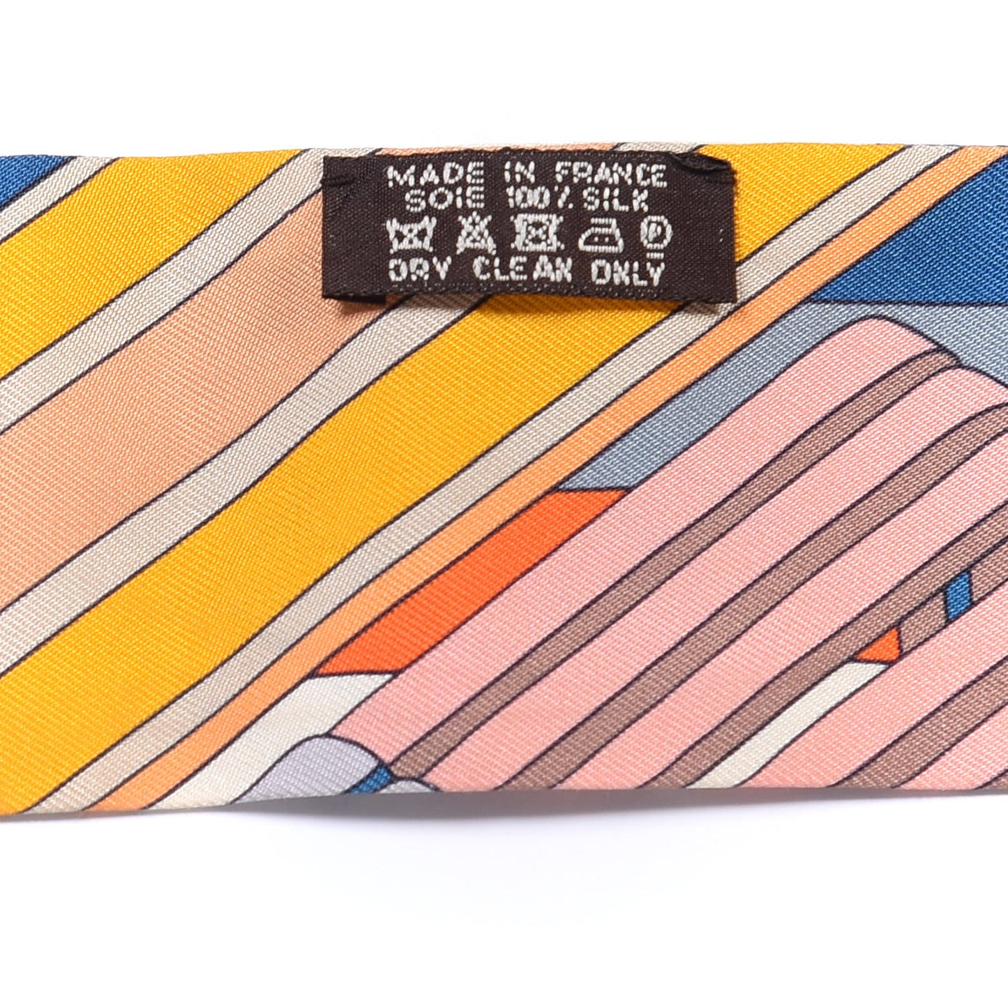 Silk Sangles En Zigzag Twilly Ivory Orange Bleu