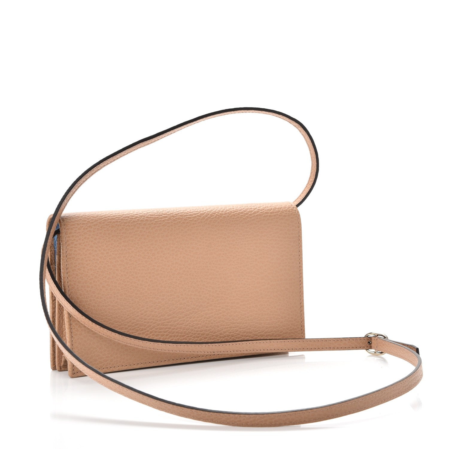 Gucci Dollar Calfskin Mini Swing Wallet Bag Camelia Mineral Blue 3 of 8