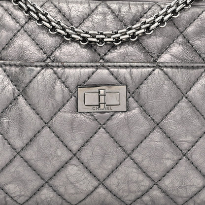 Chanel Metallic Aged Calfskin Quilted Medium Reissue Camera Case Dark Silver 8 of 12