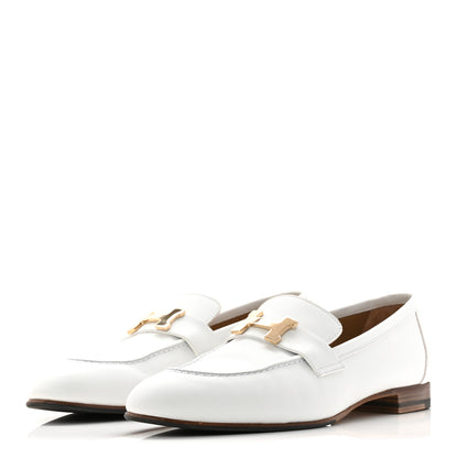 Hermes Calfskin Womens Paris Loafers 39 White 4 of 10