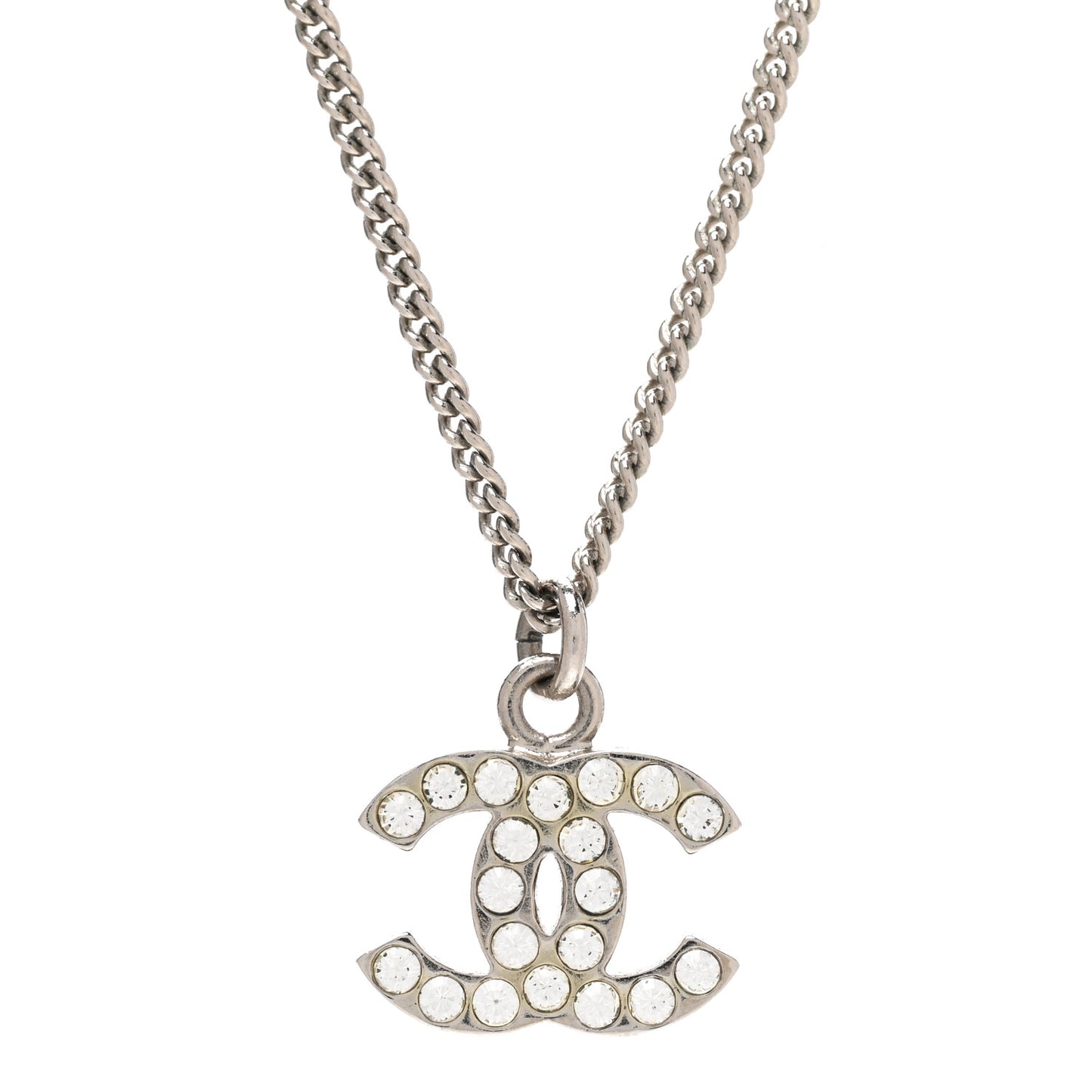 Crystal Timeless CC Necklace Silver