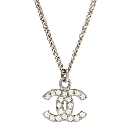 Chanel Crystal Timeless CC Necklace Silver 4 of 6
