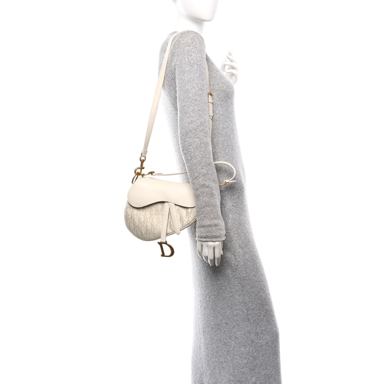 Christian Dior Oblique Smooth Calfskin Saddle Bag With Strap Latte 2 of 10