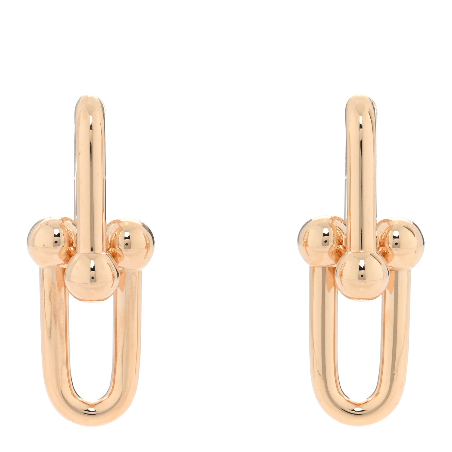 Tiffany 18K Rose Gold Large HardWear Link Earrings 1 of 5
