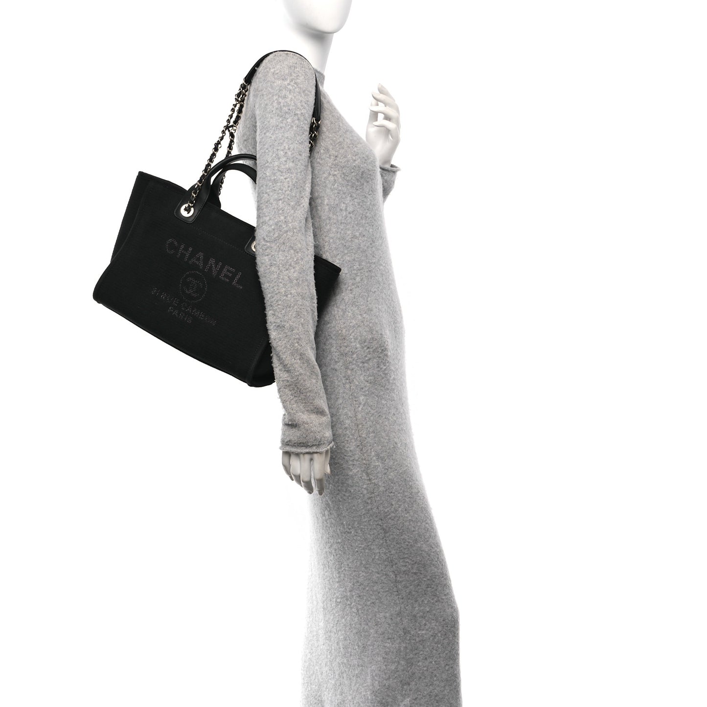 Mixed Fibers Medium Deauville Tote Black
