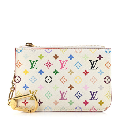Louis Vuitton Monogram Multicolor Key Pouch White Litchi 1 of 8