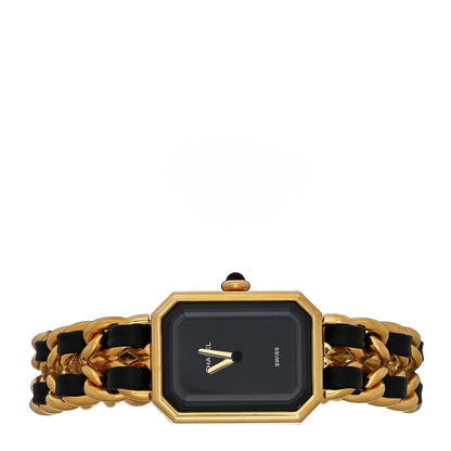 Chanel Stainless Steel Lambskin 20mm Chain Premiere Quartz Watch Gold L 2 of 4