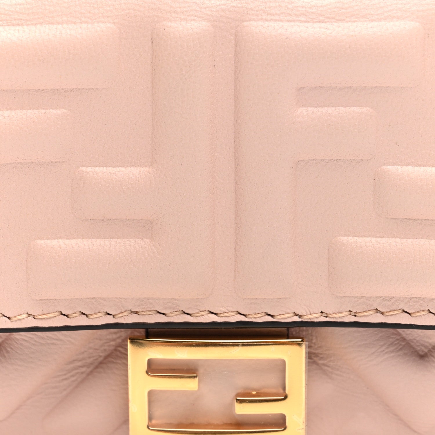 Fendi Nappa Matisse FF Embossed Nano Baguette Charm Rosa Quarzo 7 of 10