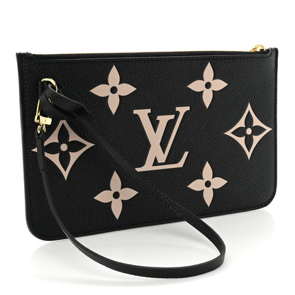 Louis Vuitton Empreinte Monogram Giant Neverfull MM Pochette Black Beige 3 of 8