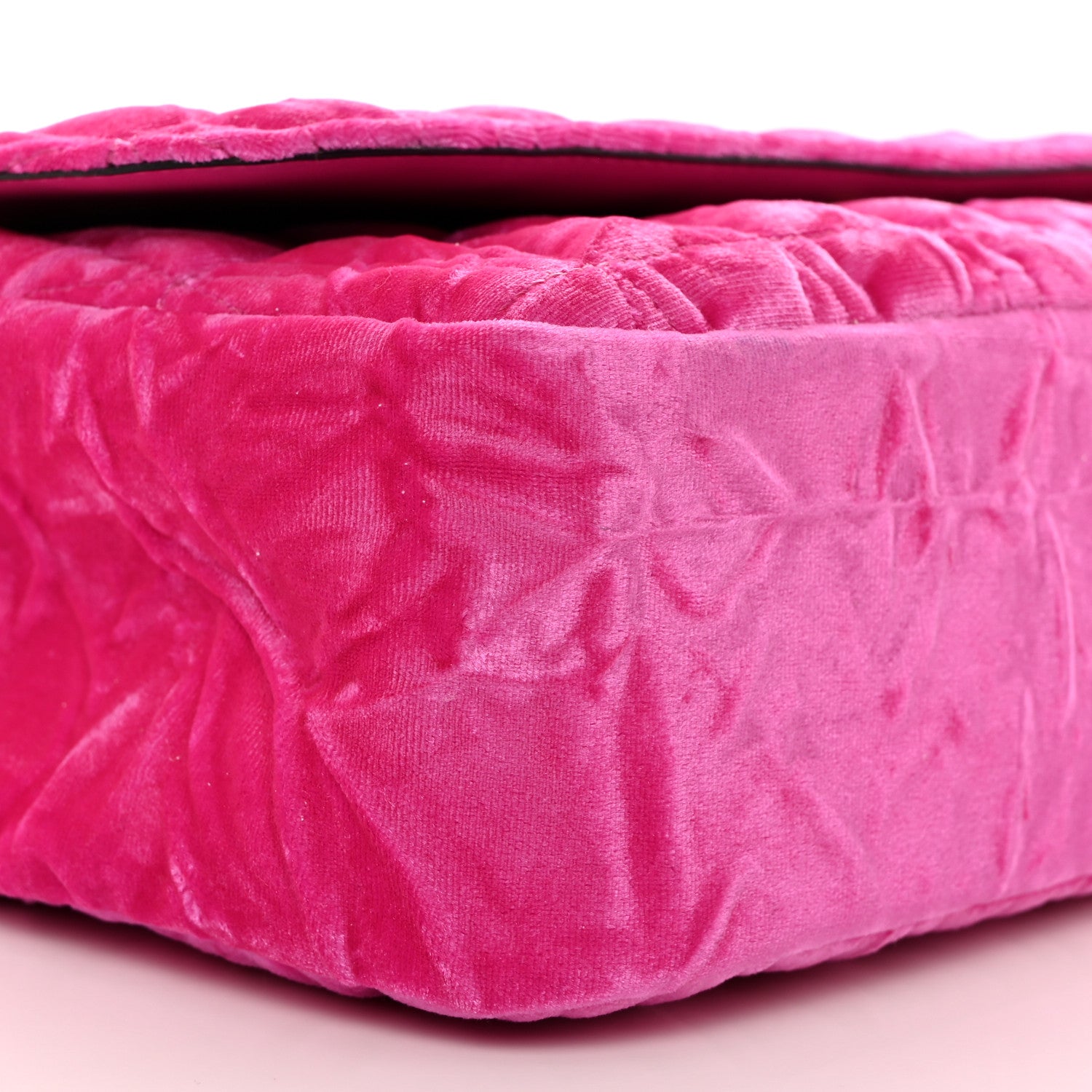 Versace Velvet Quilted Virtus Shoulder Bag Pink 9 of 10
