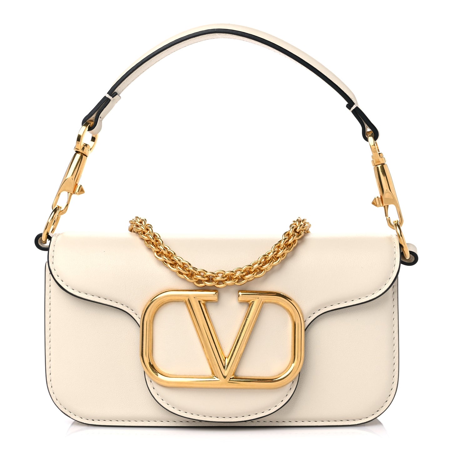 Calfskin VLogo Small Loco Shoulder Bag Light Ivory